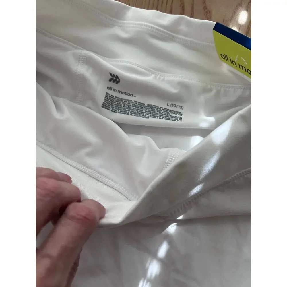New Girl’s All in Motion Athletic Stretchy Skort Mid Rise White size Large 10/12